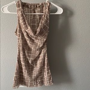 Sweet Pea Tan Patterned Top Size Small